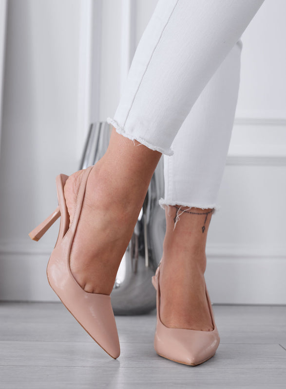 FRANCA - Décolleté Slingback Nude a Punta con Tacco