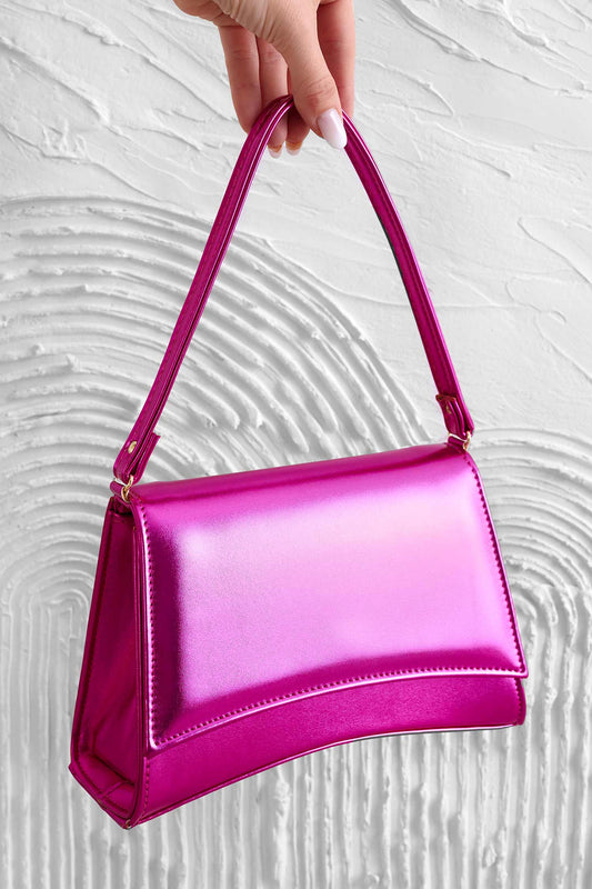 Shoulder bag B225 metallic fuchsia