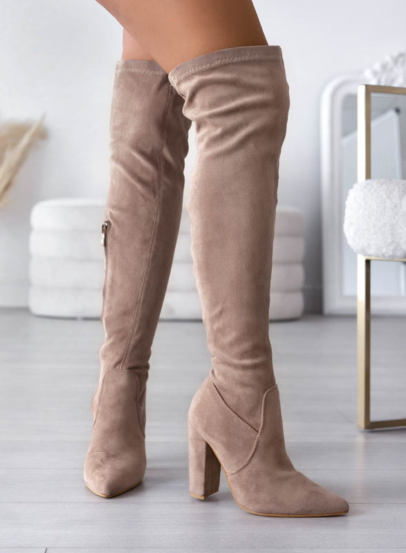 VOSS - Alexoo mud thigh high boots with high heel