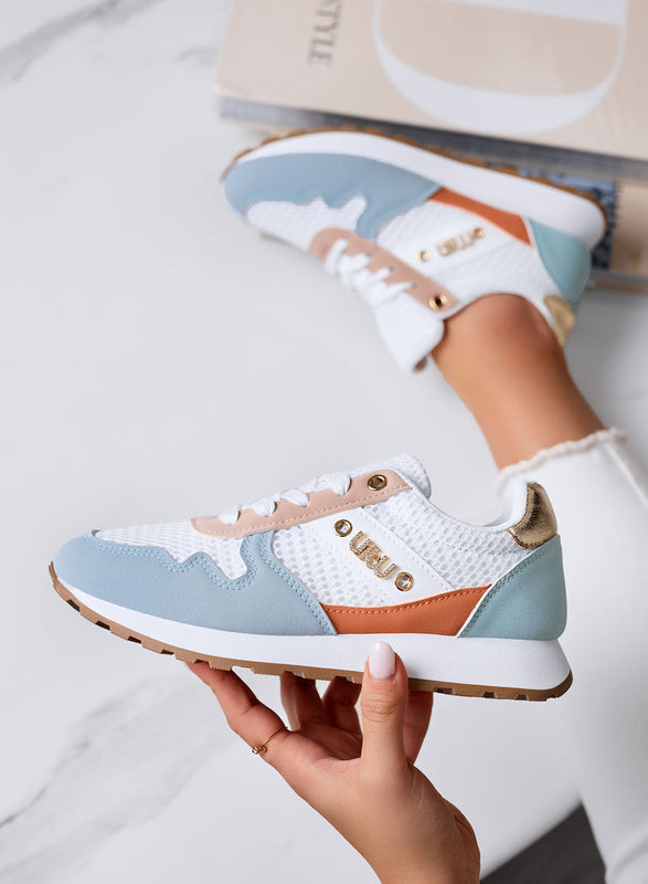 ARMIDA - Multicolor Sporty Sneakers with Fabric Inserts and Gold Details