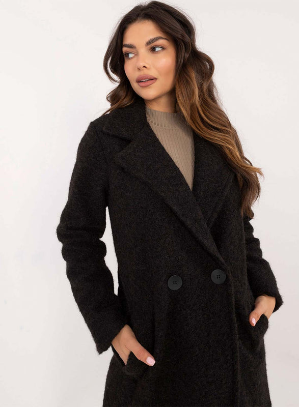 Long black wool coat