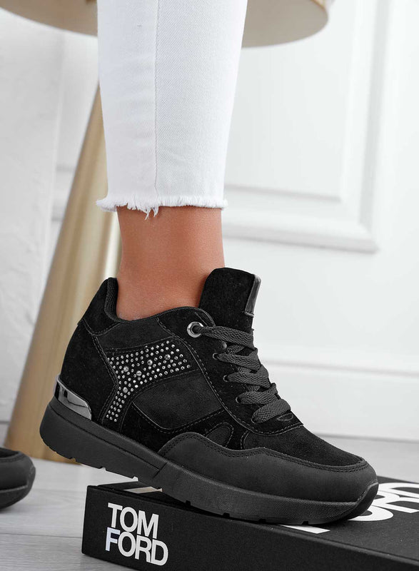 Baskets noires avec strass
