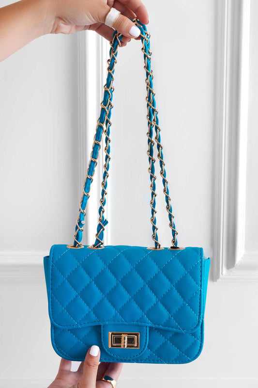 Bag B224 blue quilted