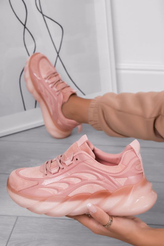 ARIANNA - Pink sneakers with rubber sole