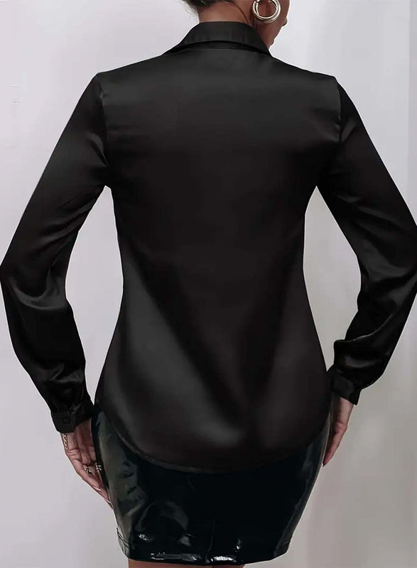 Black satin shirt