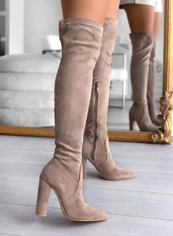 VOSS - Alexoo mud thigh high boots with high heel