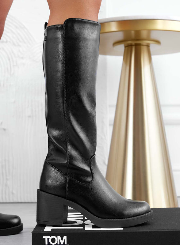 Bottes noires Alexoo avec talon confortable