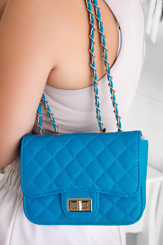 Bag B224 blue quilted