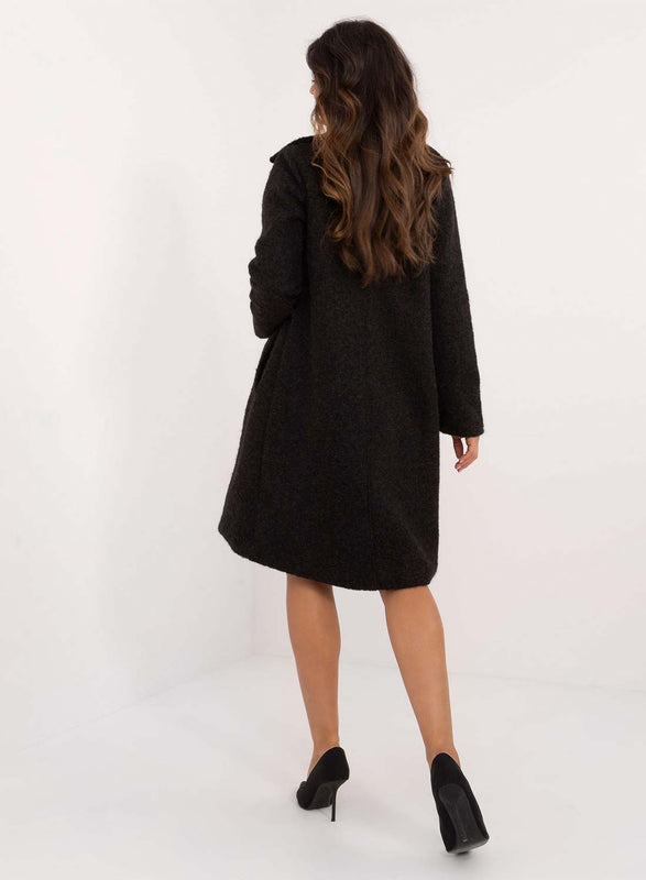 Long black wool coat