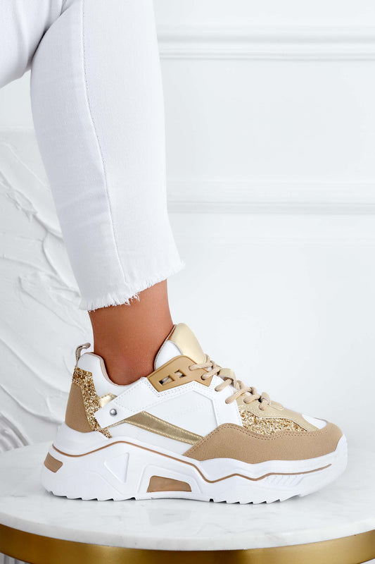 ELLIOT -Sneakers with thick sole and gold inserts