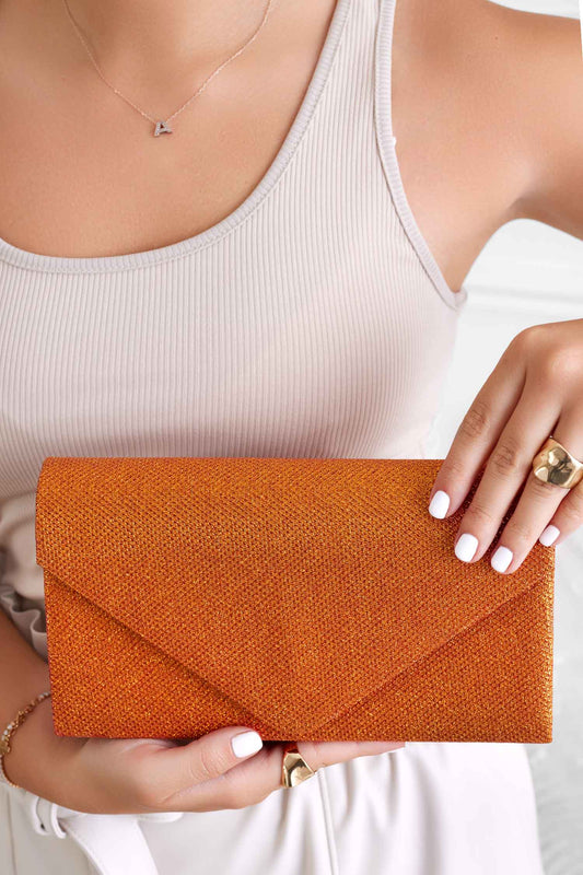 Clutch bag B221 orange glitter