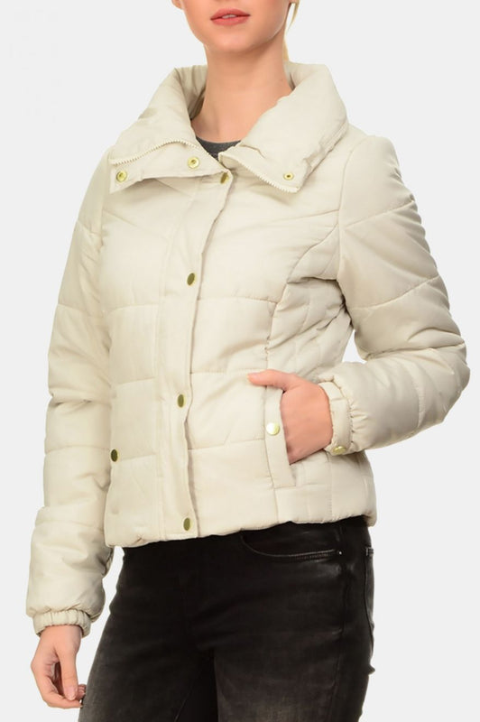 VMPAPETTE - Beige high-necked down jacket