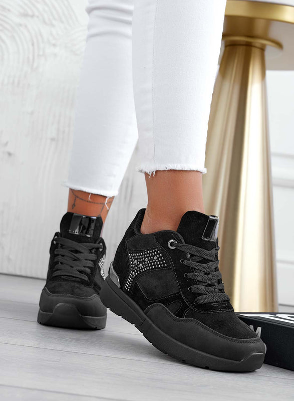 Baskets noires avec strass