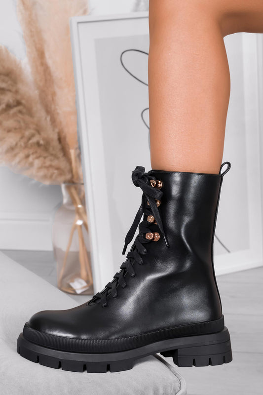 MARA - Alexoo black ankle boots with laces