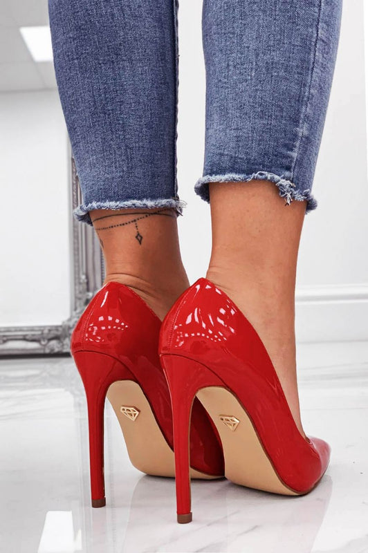 GIORGIA - Red patent leather pumps with high heels