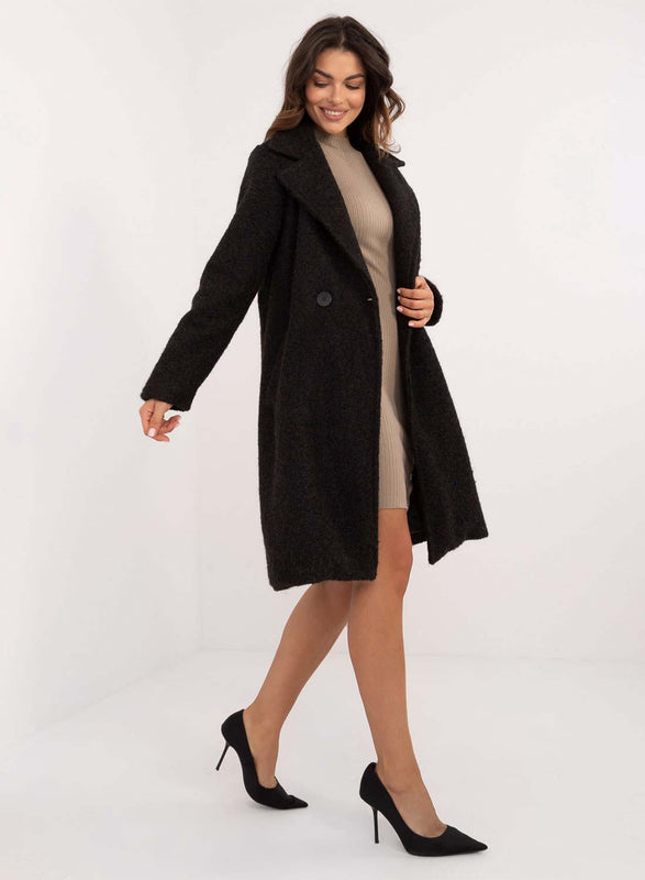 Long black wool coat