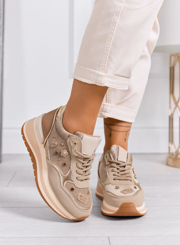 ANKARA - Mud sneakers with jewel details and platform sole