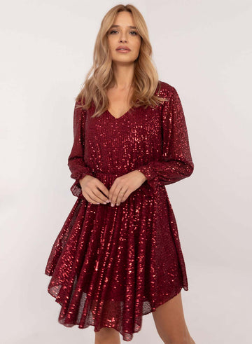 Robe bordeaux à paillettes