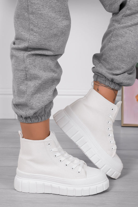 BESSIE - White sneakers with chunky sole