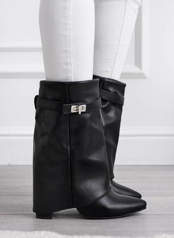 BROKEN - Bottines noires avec revers