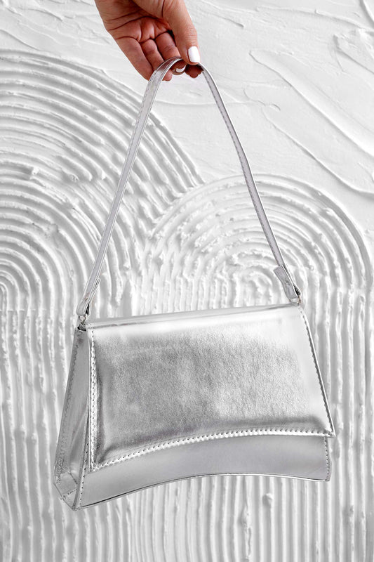 Shoulder bag B225 metallic silver