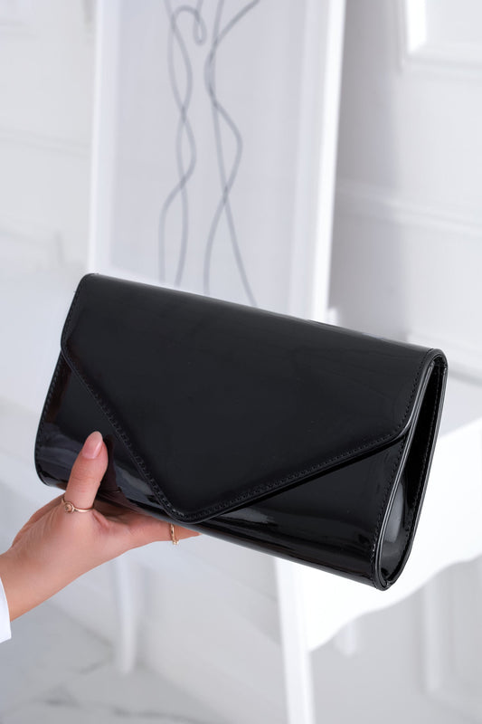 Clutch bag B206 black in patent leather