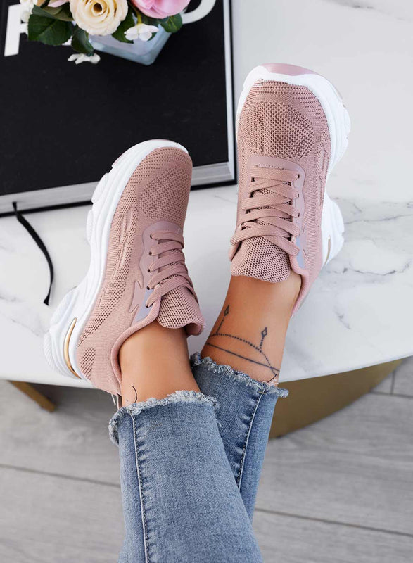 CHIARA - Pink sneakers in elastic fabric