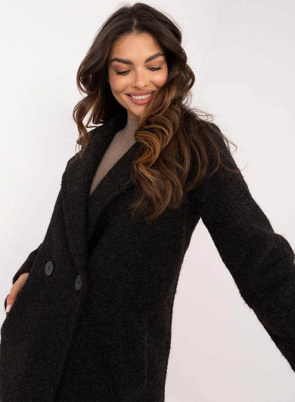 Long black wool coat