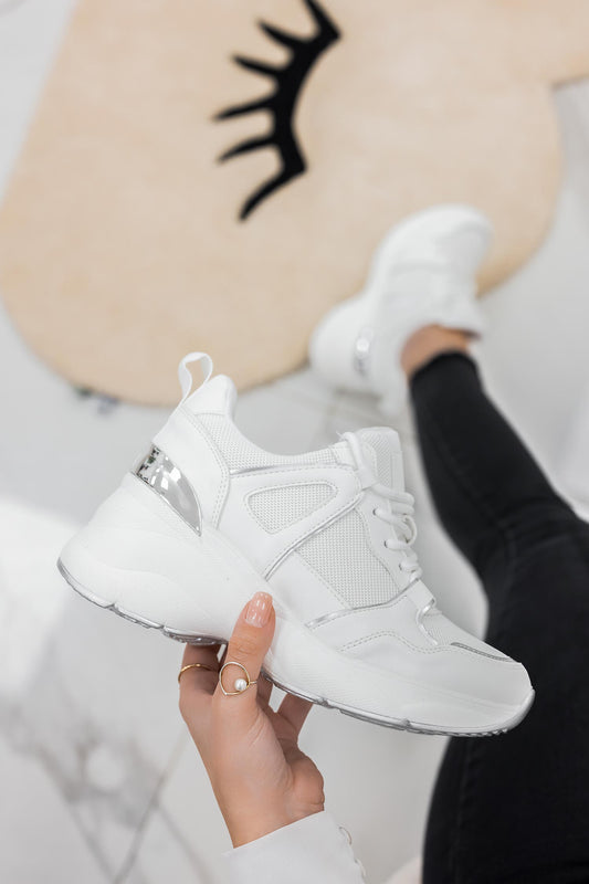 DONER - White suede sneakers with chunky sole