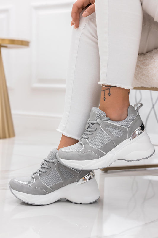 DONER - Grey suede sneakers with chunky sole