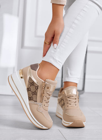 FABRIZIA - Mud sneakers with wedge and fabric inserts
