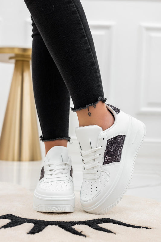 FELICITY - White sneakers with patterned print