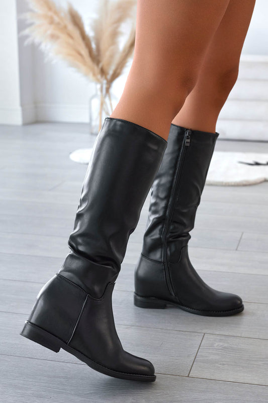 KING - Black faux leather boots