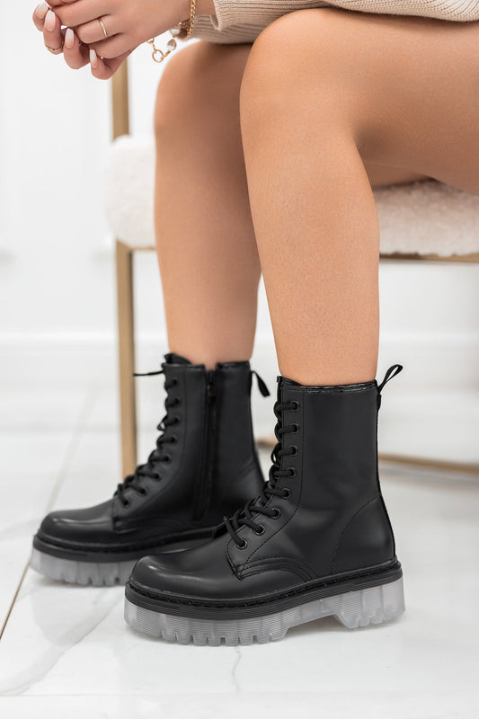 KOLIN - Black ankle boots with laces