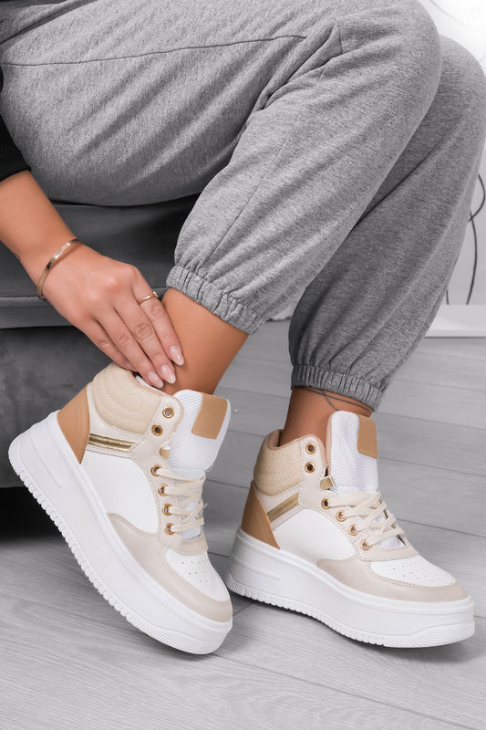 LIBBY - Beige sneakers with chunky sole