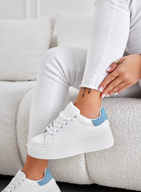 MALVIN - White sneakers with blue jeans back