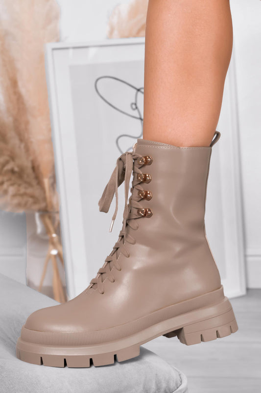 MARA - Alexoo brown ankle boots with laces