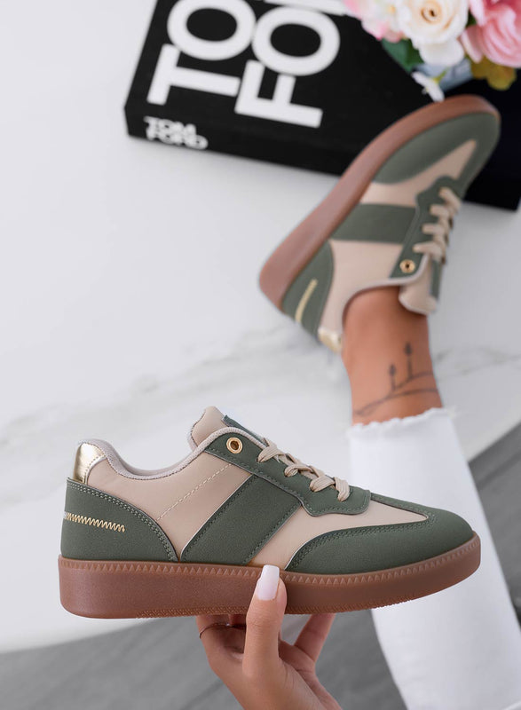 NADINE - Green sneakers with rubber sole