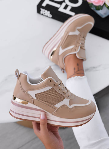 NEVIA - Zapatillas color barro con plataforma
