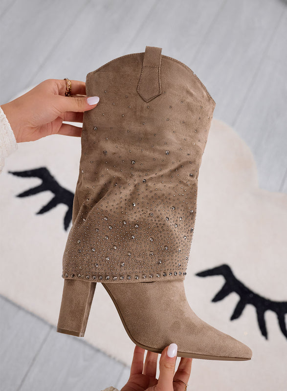 PAIGE - Mud camper boots with rhinestones