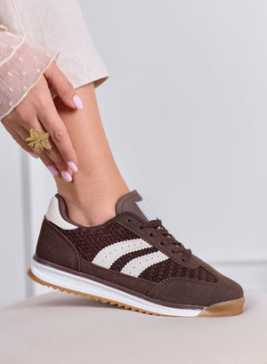 PIERA - Brown animal print sneakers with rubber sole
