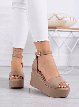 PENNY - Mud platform sandals with ankle strap
