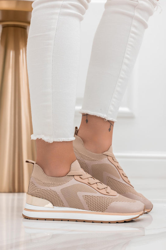 QUINOA - Brown sneakers in elastic fabric