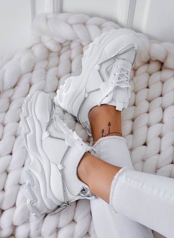 ROSANNA - Zapatillas blancas con suela alta y strass