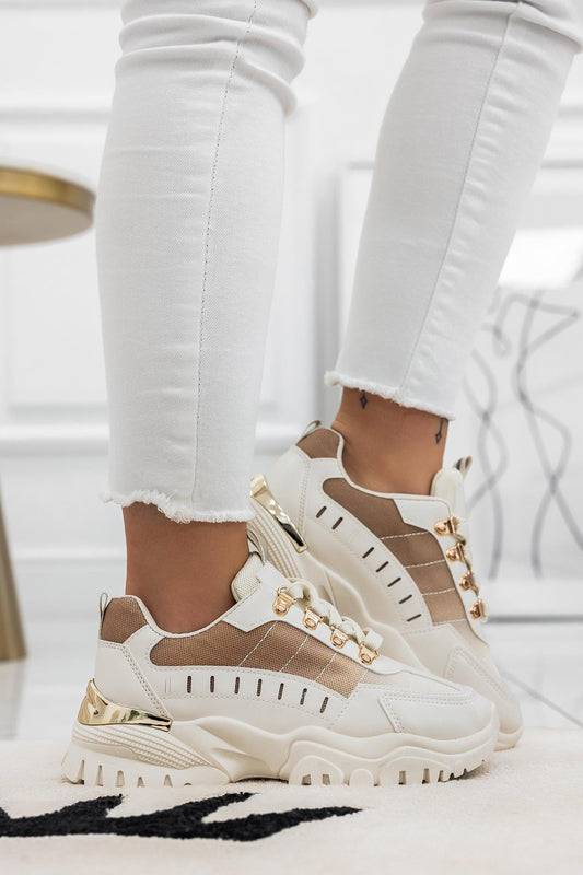 SPEED - Beige sneakers with brown hue