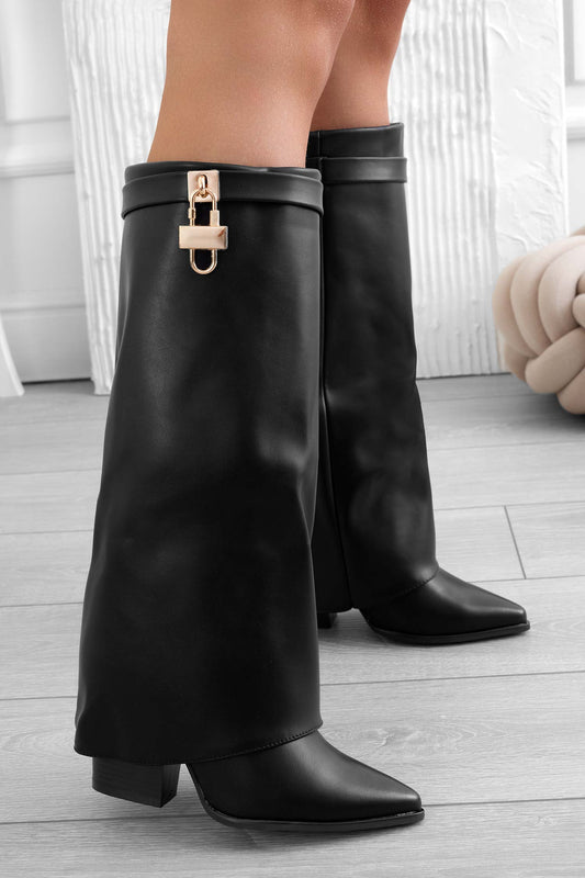 STEEK - Black boots with comfortable heel