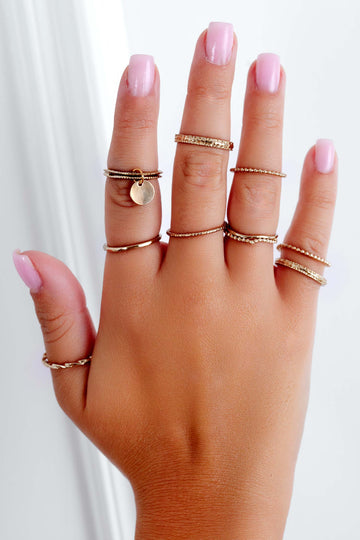 9-piece gold ring set