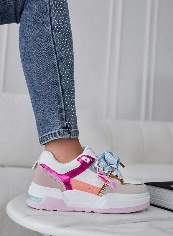 TESSA - Multicolour sneakers with fabric laces