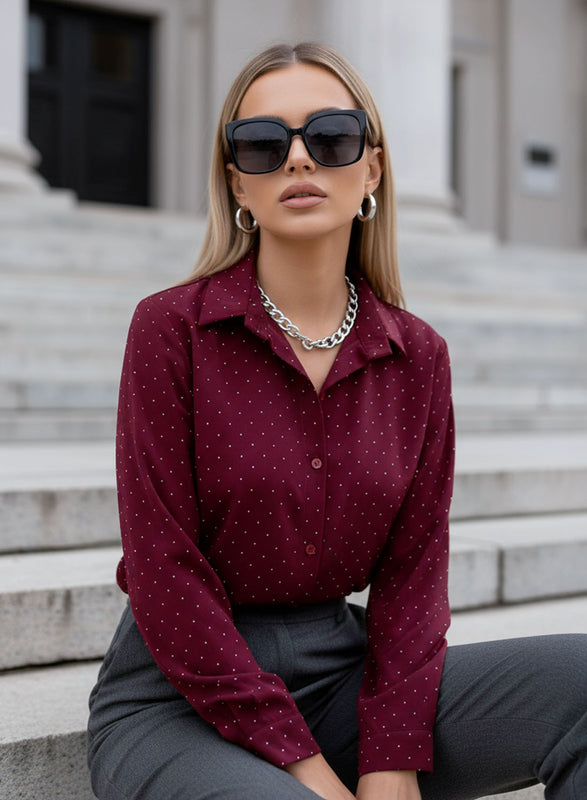 Bordeaux shirt with glitter