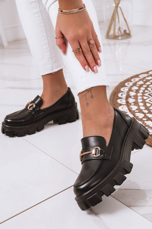 IRINA - Black loafer with chunky sole